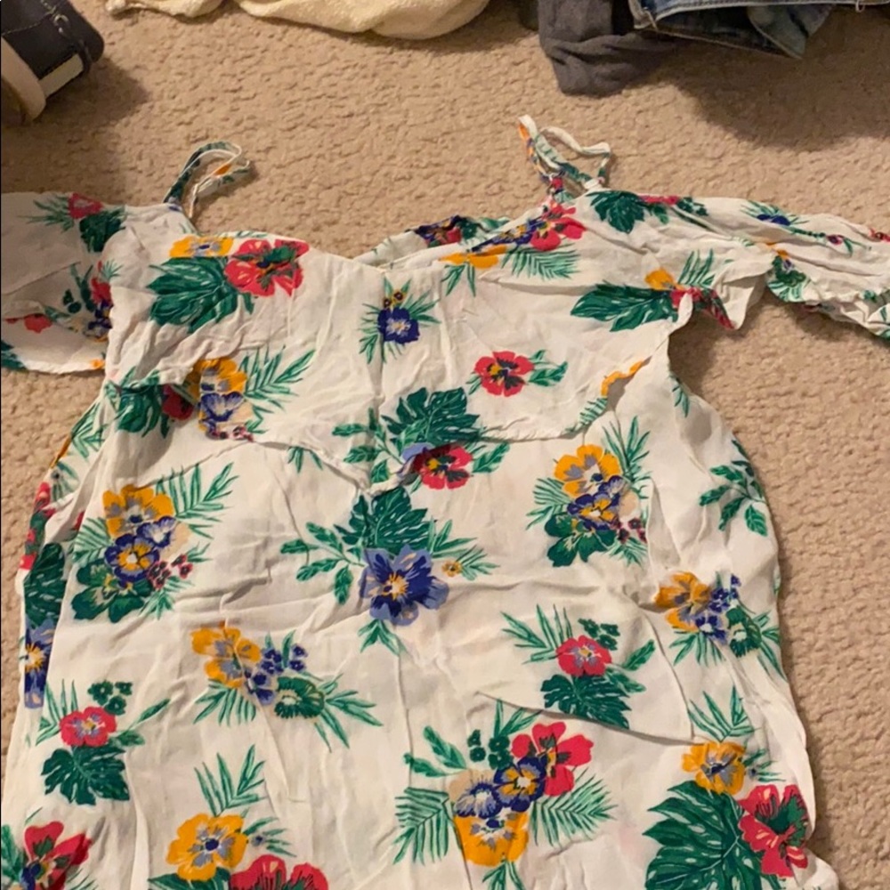 Tropical Off The Shoulder Shirt